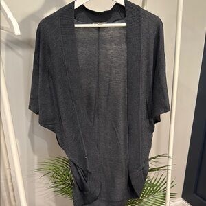 LOFT Dark Gray Open Front Cardigan